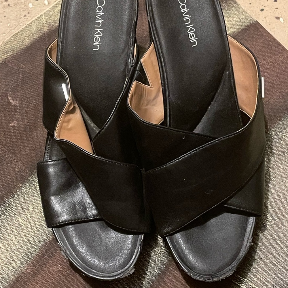 Calvin Klein Women's Black Slide Sandals